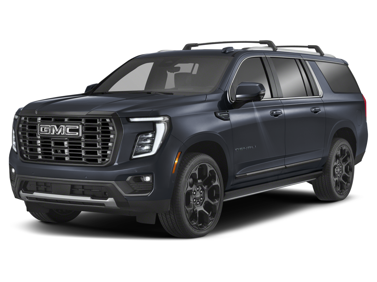 2025 GMC Yukon XL Denali in Onyx Black — front three-quarter view