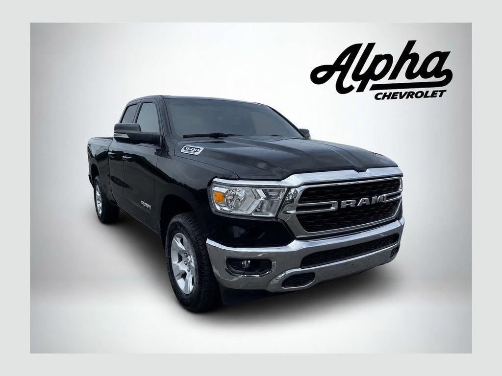 2022 RAM 1500 Big Horn in Diamond Black Crystal Pearlcoat — front three-quarter view