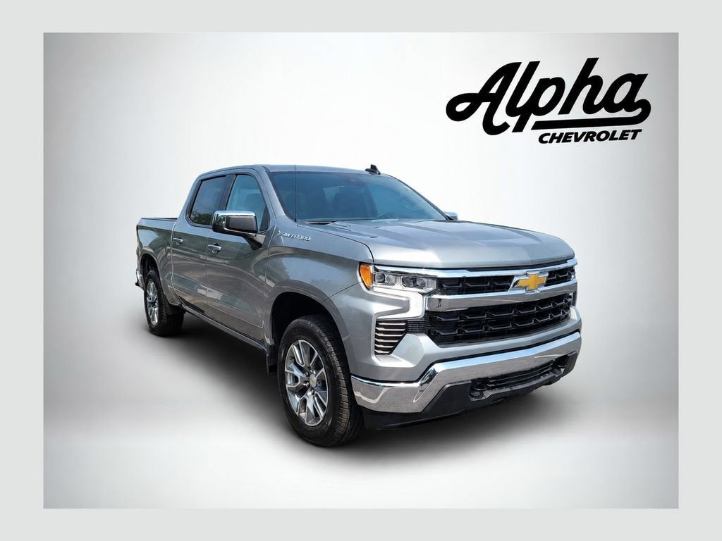 2026 Chevrolet Silverado 1500 LT (2FL) in Sterling Gray Metallic — front three-quarter view