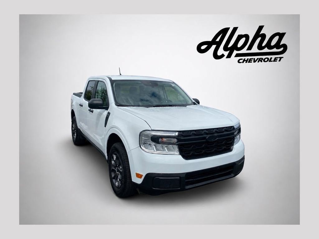 2024 Ford Maverick XLT in White — front three-quarter view