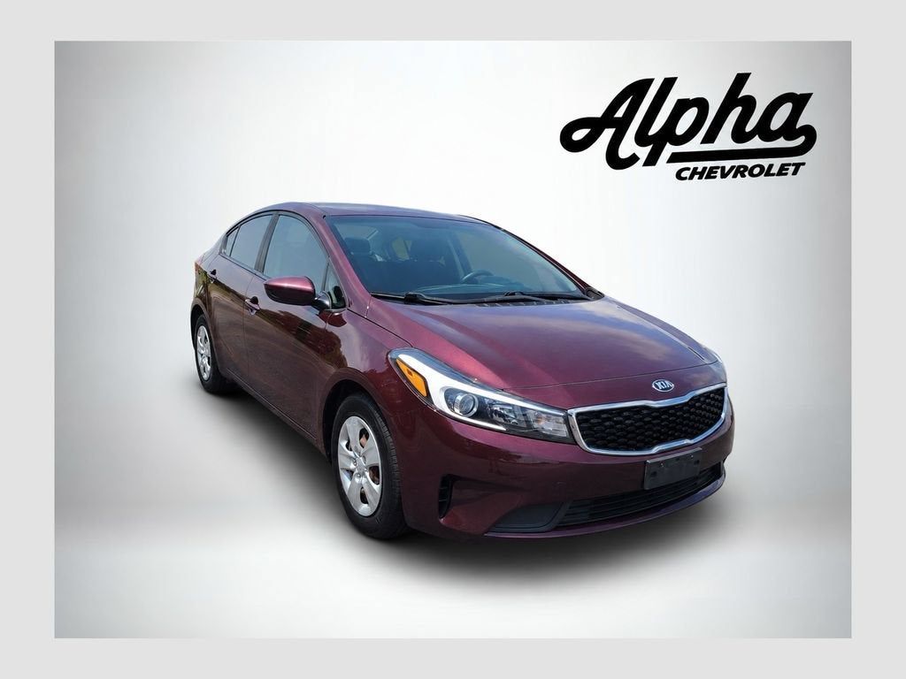 2017 Kia Forte LX in Red — front three-quarter view