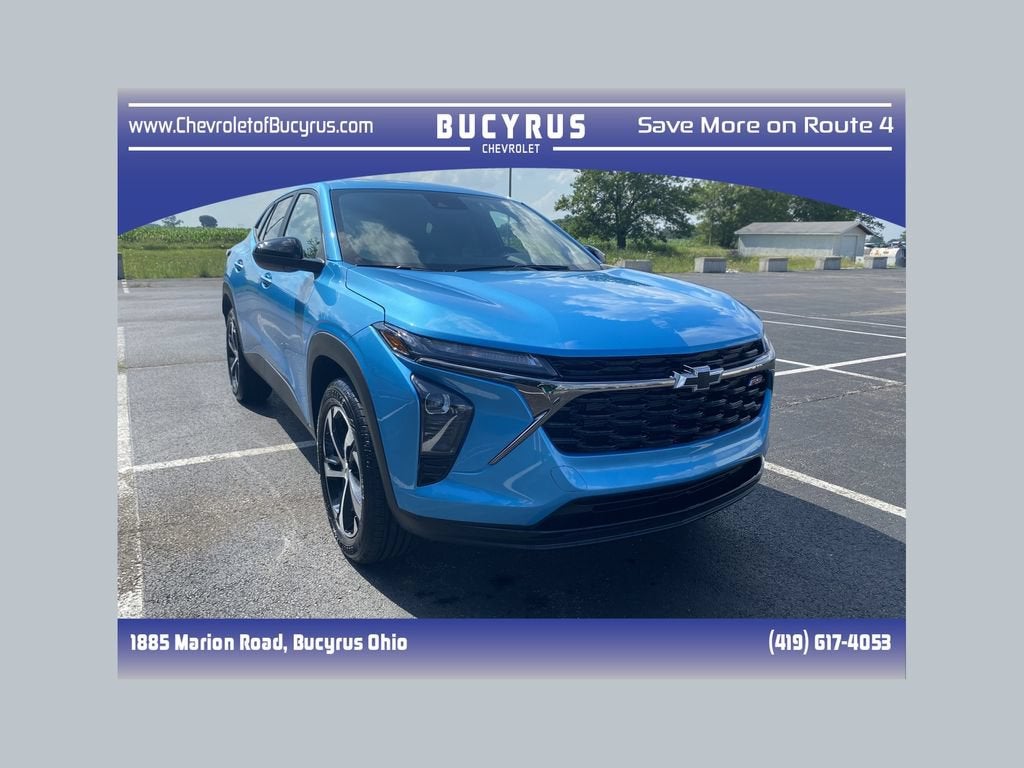 2026 Chevrolet Trax 1RS in Marina Blue Metallic — front three-quarter view